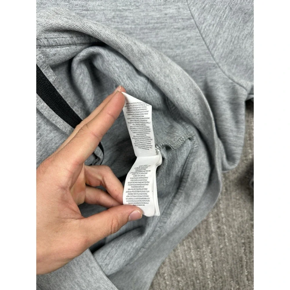 Polo Ralph Lauren Hoodie Men Large Gray Double Knit Tech Fleece Full Zip Pockets